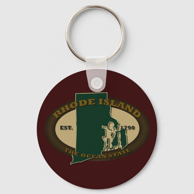 Rhode Island Est 1790 Key Ring (Front)
