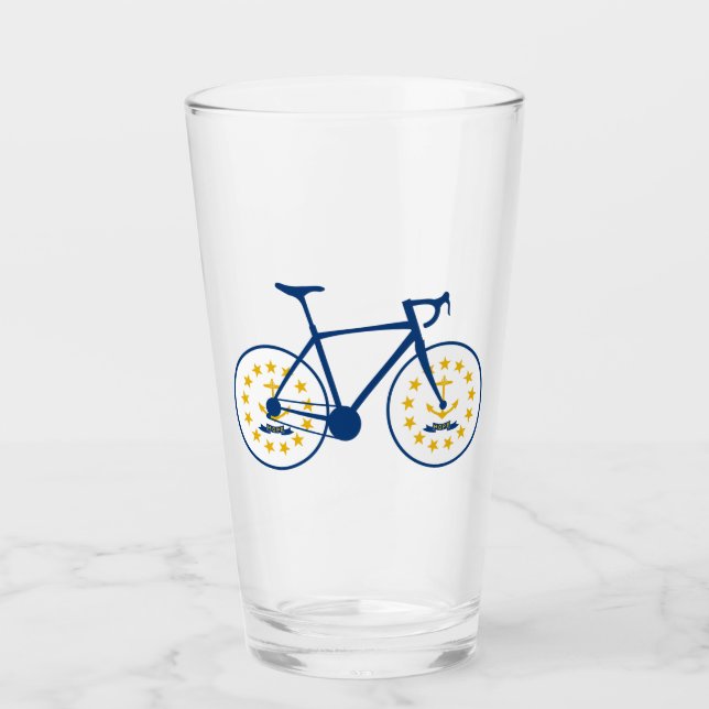 Rhode Island Flag Cycling Glass (Front)
