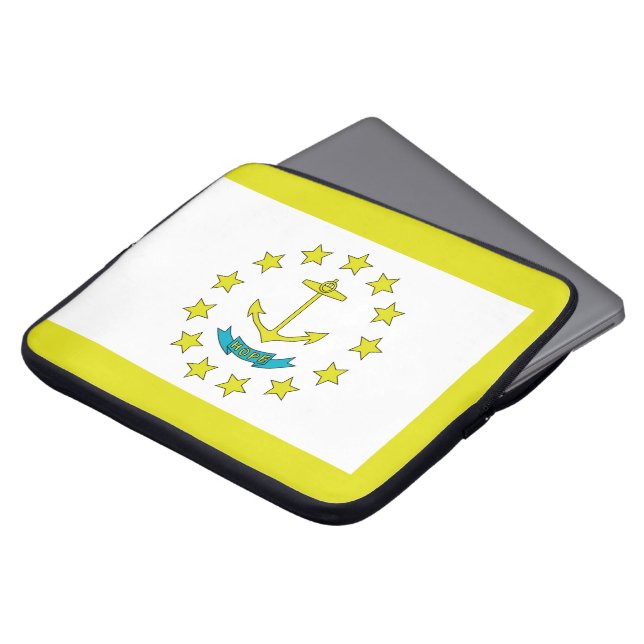 Rhode Island flag Laptop Sleeve (Front Top)