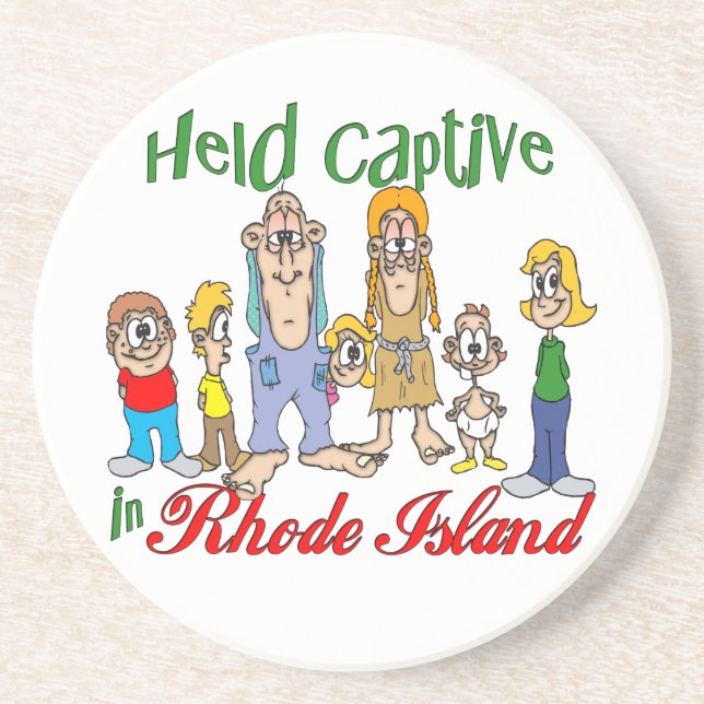 Rhode Island Funny Trailer Park Sandstone Coaster (Front)