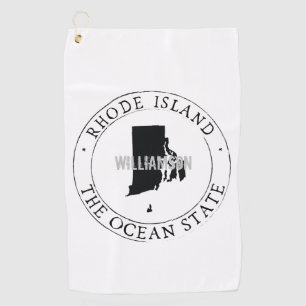 Rhode Island Golf Towel State Personalized