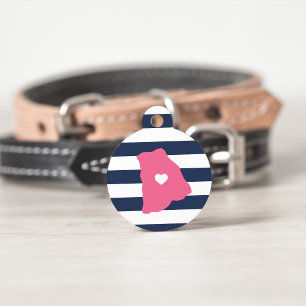 Rhode Island Heart Pet Tag