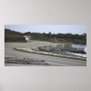 Rhode Island Highway by Ocean Poster
