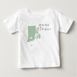 Rhode Island Home Grown   Editable Colours State Baby T-Shirt