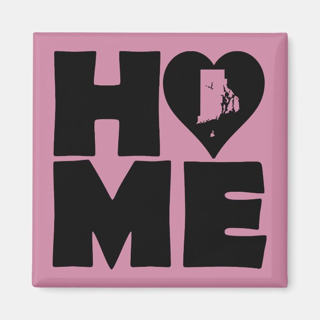 Rhode Island Home Heart State Fridge Magnet (Front)