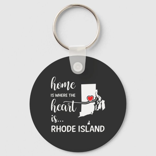 Rhode Island home is where the heart is Key Ring (Front)