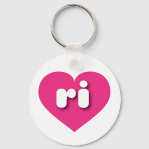 Rhode Island hot pink heart - I love ri Key Ring