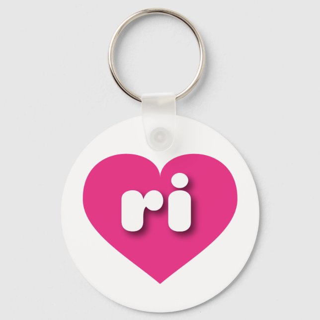Rhode Island hot pink heart - I love ri Key Ring (Front)
