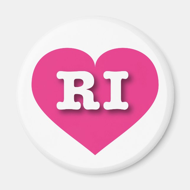 Rhode Island Hot Pink Heart - I love RI Magnet (Front)