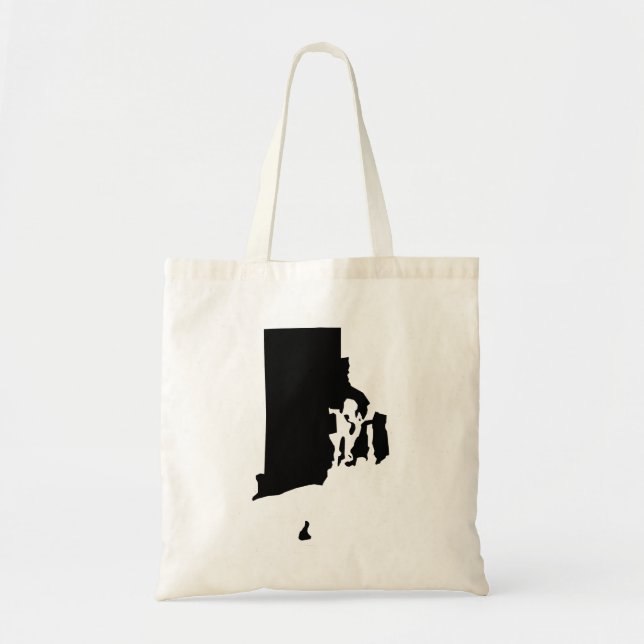 Rhode Island in Black and White Tote Bag (Front)