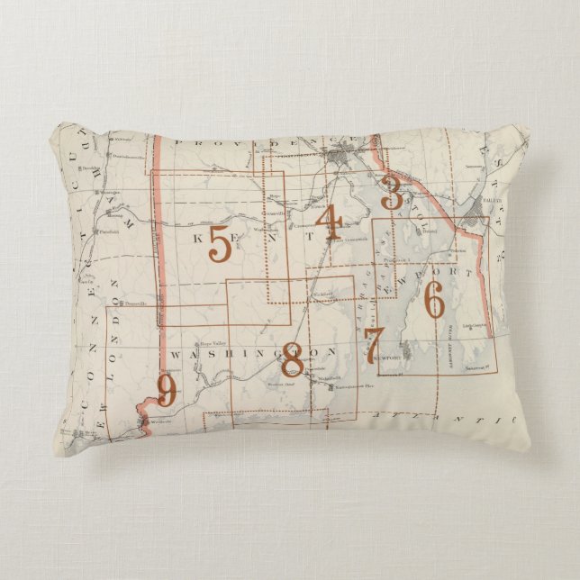 Rhode Island index map Decorative Cushion (Front)