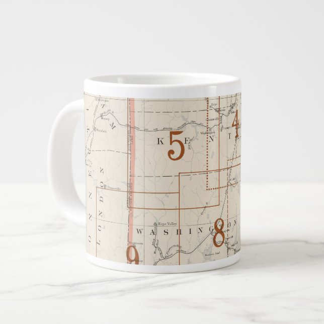 Rhode Island index map Large Coffee Mug (Front Left)