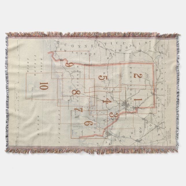 Rhode Island index map Throw Blanket (Front)
