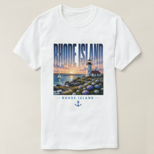 Rhode Island Lighthouse Coastal Ocean Escape T-Shirt