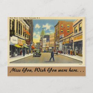 Rhode Island, Main Street, Pawtucket Postcard