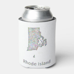 Rhode Island map Can Cooler
