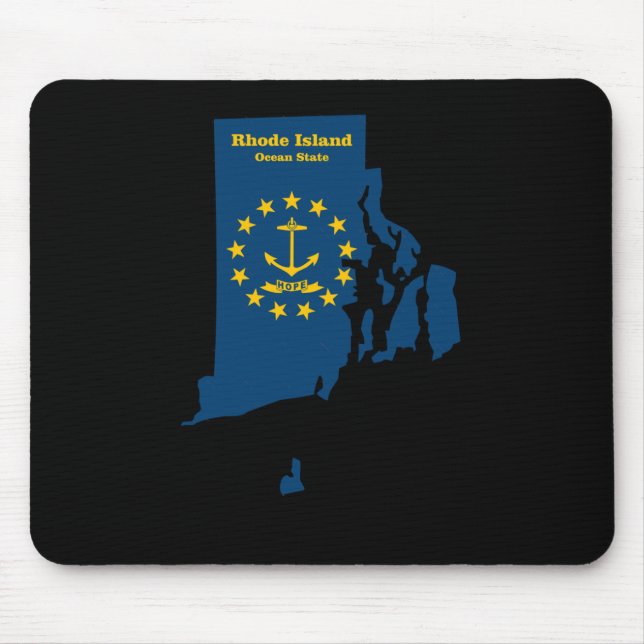 Rhode Island Map Flag Sticker  Mouse Mat (Front)