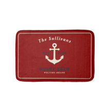 Rhode Island Maritime Anchor Red Custom Name