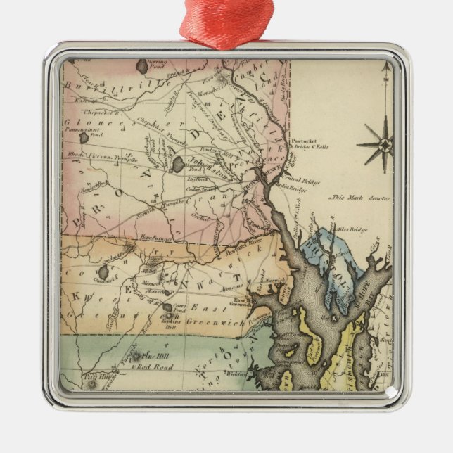 Rhode Island Metal Tree Decoration (Front)
