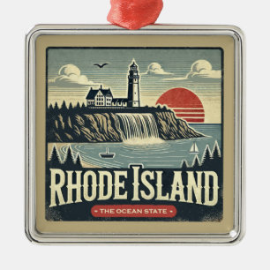 Rhode Island Metal Tree Decoration