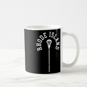 Rhode Island Minimalist Vertical Lacrosse Stick Re Coffee Mug