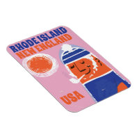 Rhode Island, New England fisherman vintage poster