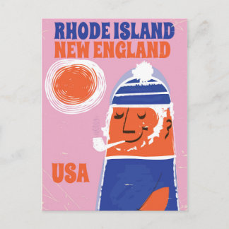 Rhode Island, New England fisherman vintage poster Postcard