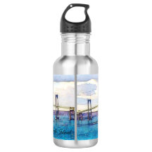 Rhode Island Newport bridge water bottle