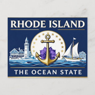 RHODE ISLAND Ocean State Coastal Heritage Postcard