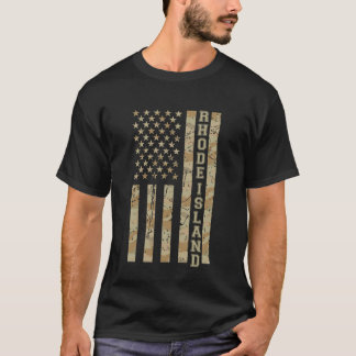 Rhode Island Ocean State New England Desert Camo D T-Shirt