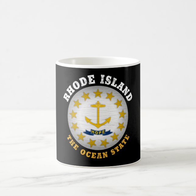 RHODE ISLAND OCEAN STATE STATE FLAG COFFEE MUG (Center)