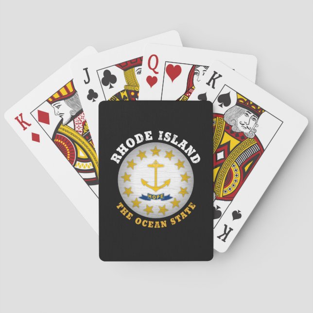 RHODE ISLAND OCEAN STATE STATE FLAG PLAYING CARDS (Back)