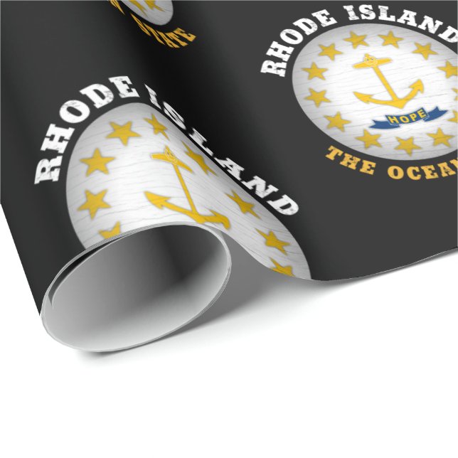RHODE ISLAND OCEAN STATE STATE FLAG WRAPPING PAPER (Roll Corner)