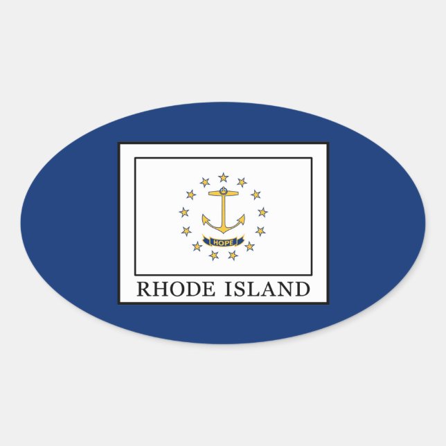 Rhode Island Oval Sticker (Front)