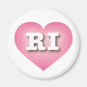 Rhode Island Pink Fade Heart - I love RI Magnet