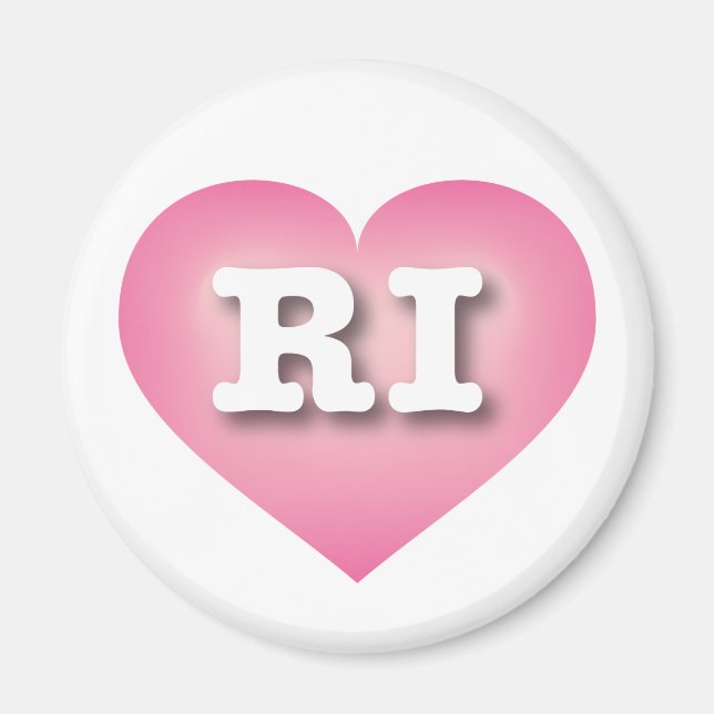 Rhode Island Pink Fade Heart - I love RI Magnet (Front)