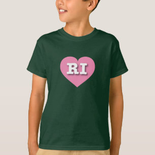 Rhode Island Pink Heart - I love RI T-Shirt