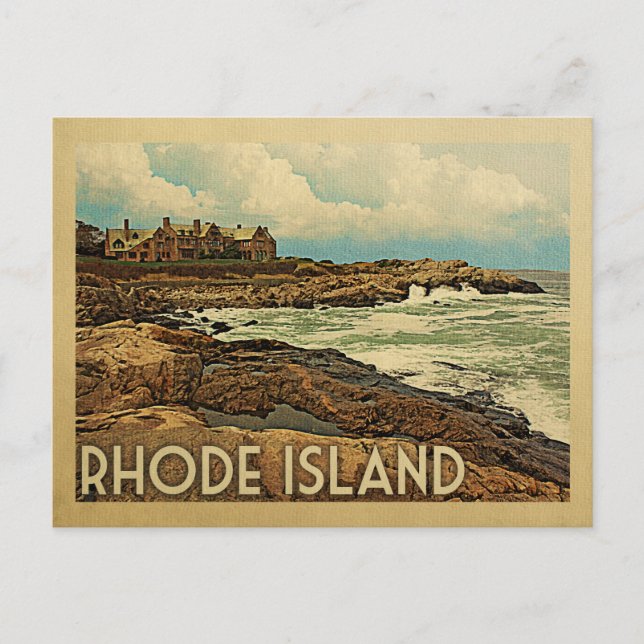 Rhode Island Postcard Coast Vintage Travel (Front)