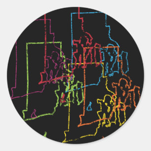 rhode island pride blur classic round sticker