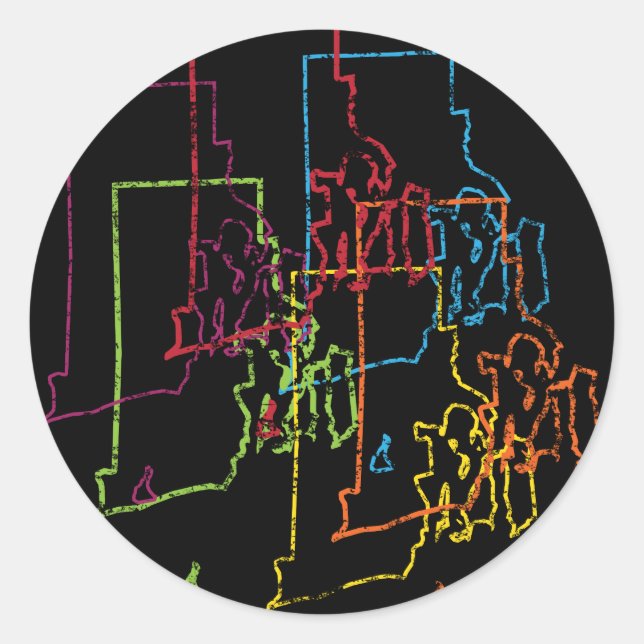 rhode island pride blur classic round sticker (Front)