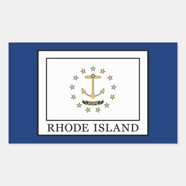 Rhode Island Rectangular Sticker (Front)