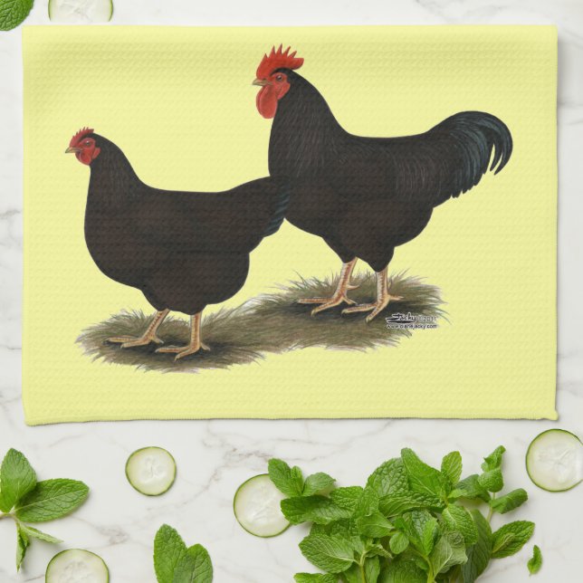 Rhode Island Red Bantams Tea Towel (Folded)