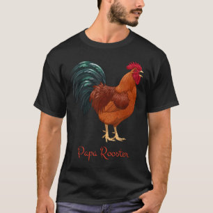 Rhode Island Red Chicken Papa Rooster Bird T-Shirt