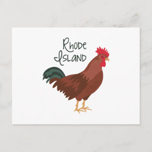 Rhode Island Red Chicken State Bird Postcard