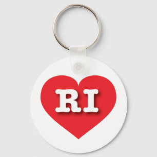 Rhode Island Red Heart - I love RI Key Ring