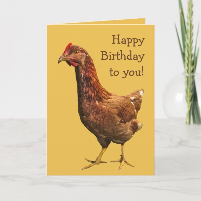 Rhode Island Red Hen Chicken Birthday Card (Front)