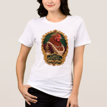 Rhode Island Red Lady Vintage Chicken Portrait
