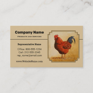 Rhode Island Red Rooster Business Card