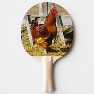 Rhode Island Red Rooster Ping Pong Paddle