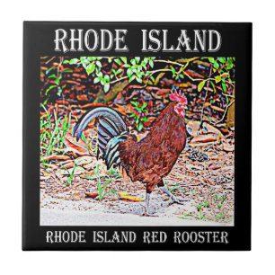 Rhode Island Red Rooster Tile